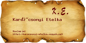 Karácsonyi Etelka névjegykártya