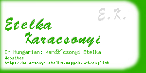 etelka karacsonyi business card